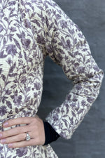 Quilted Cotton Jacket In Mauve Floral