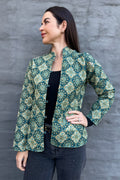 Quilted Cotton Jacket In Vintage Teal