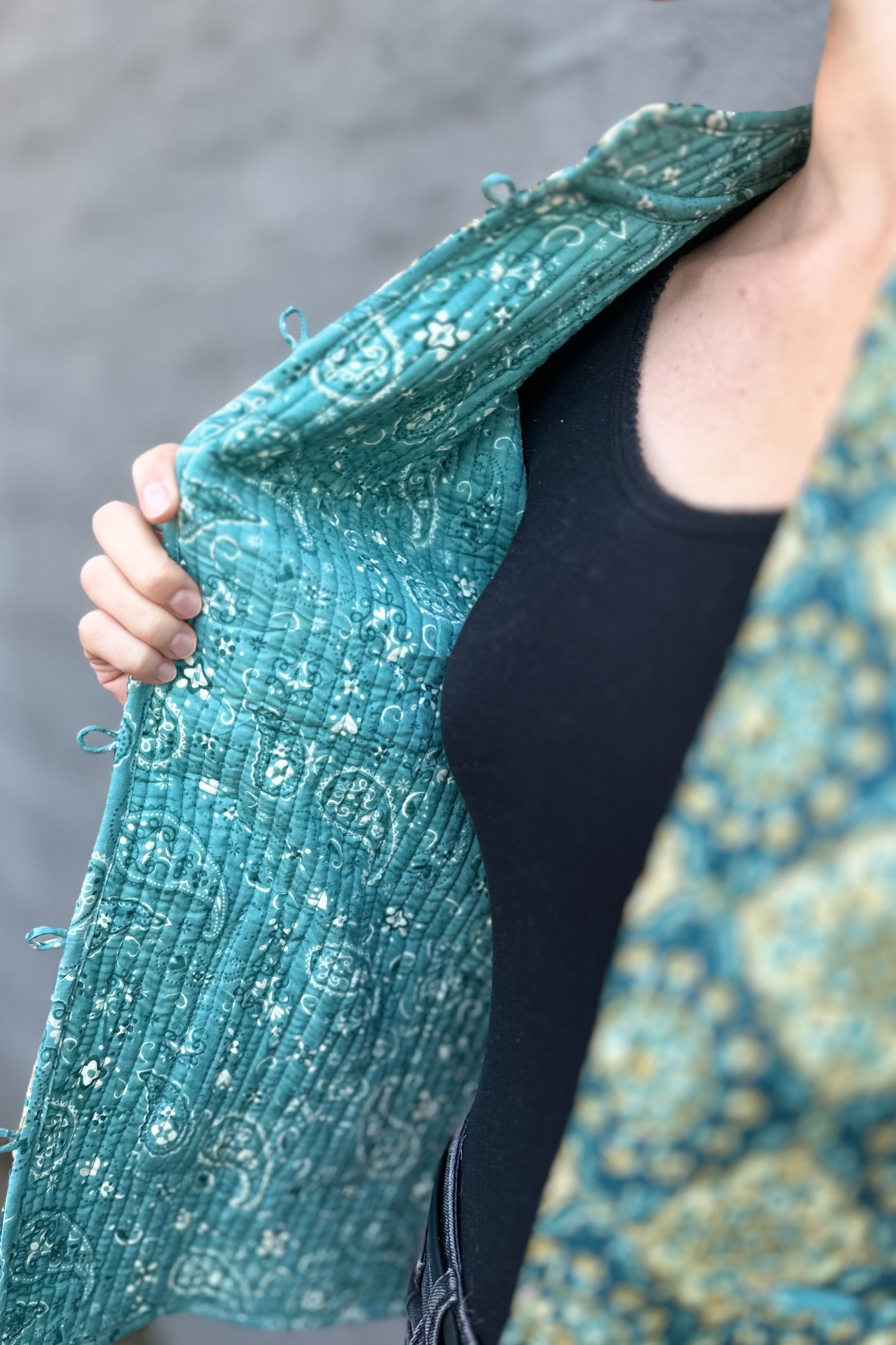 Quilted Cotton Jacket In Vintage Teal