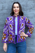 Velvet Suzani Jacket In Grape