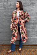 Velvet Kimono In Blush Floral