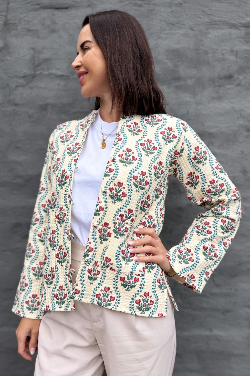 Quilted Cotton Jacket In Vintage Vanilla