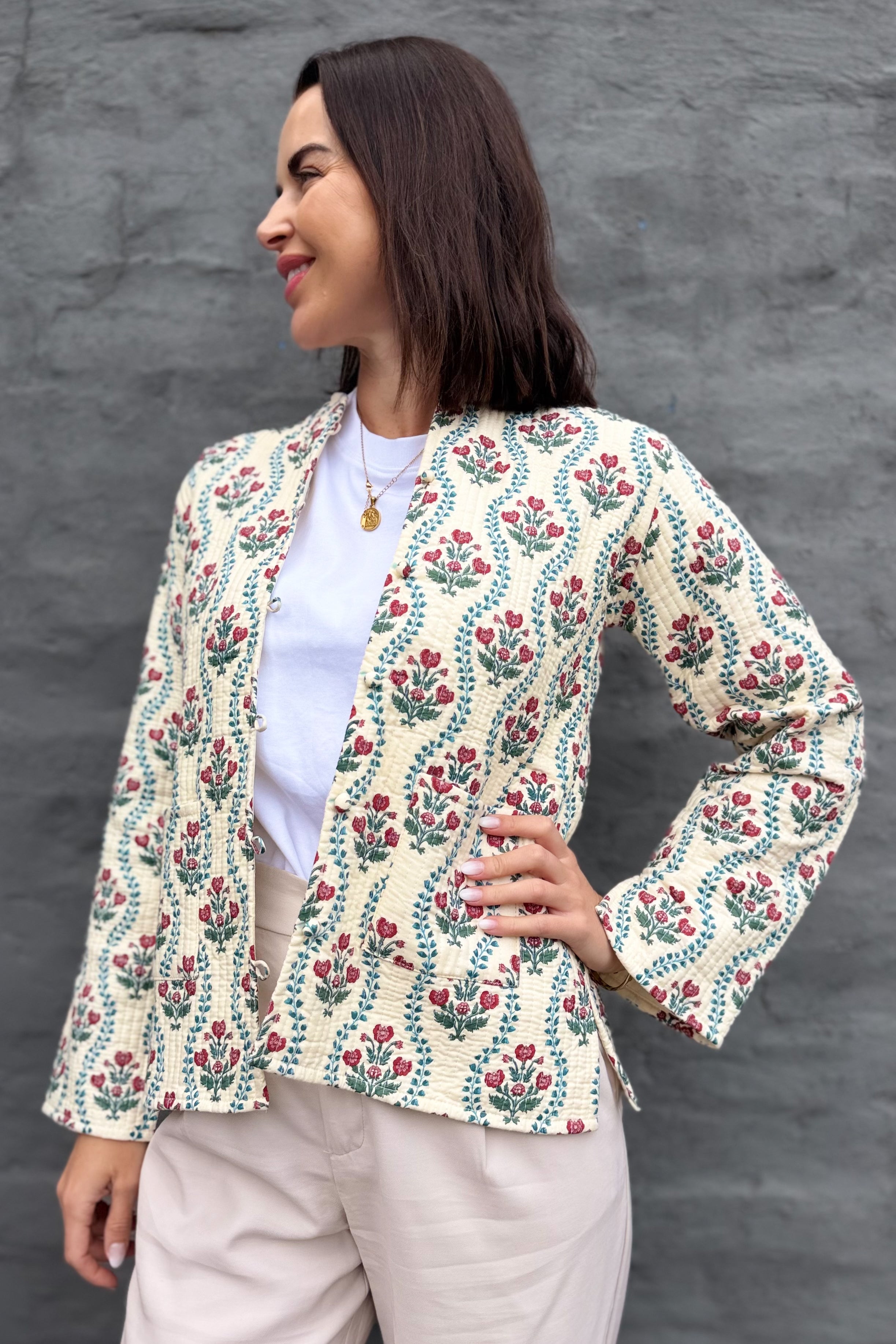 Quilted Cotton Jacket In Vintage Vanilla