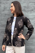 Quilted Cotton Jacket In Ebony Posy
