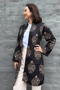 Quilted Cotton Coat In Ebony Posy