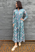 Mabel Dress In Dusty Blue Floral