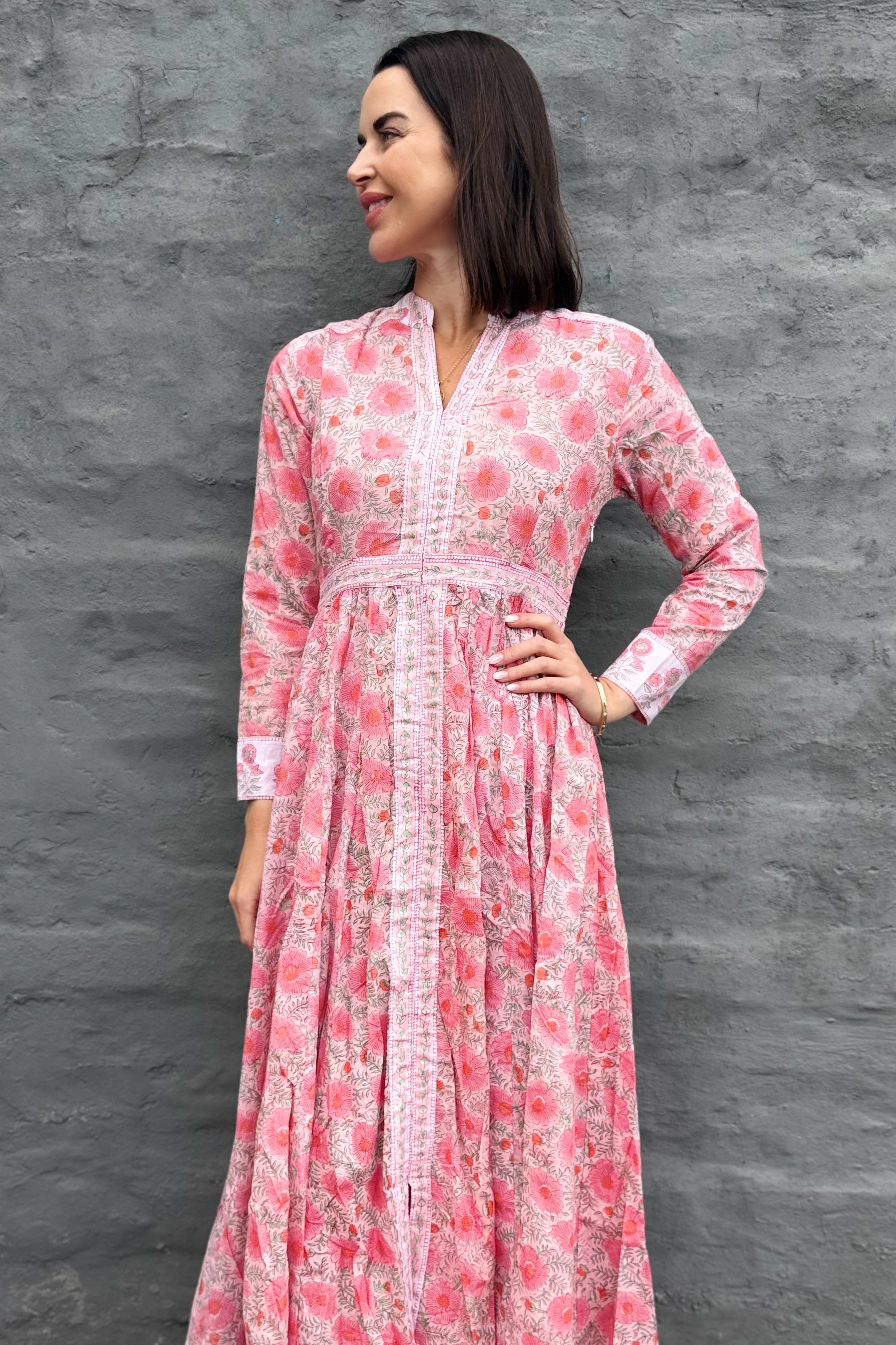 Mabel Dress In Perfect Pink