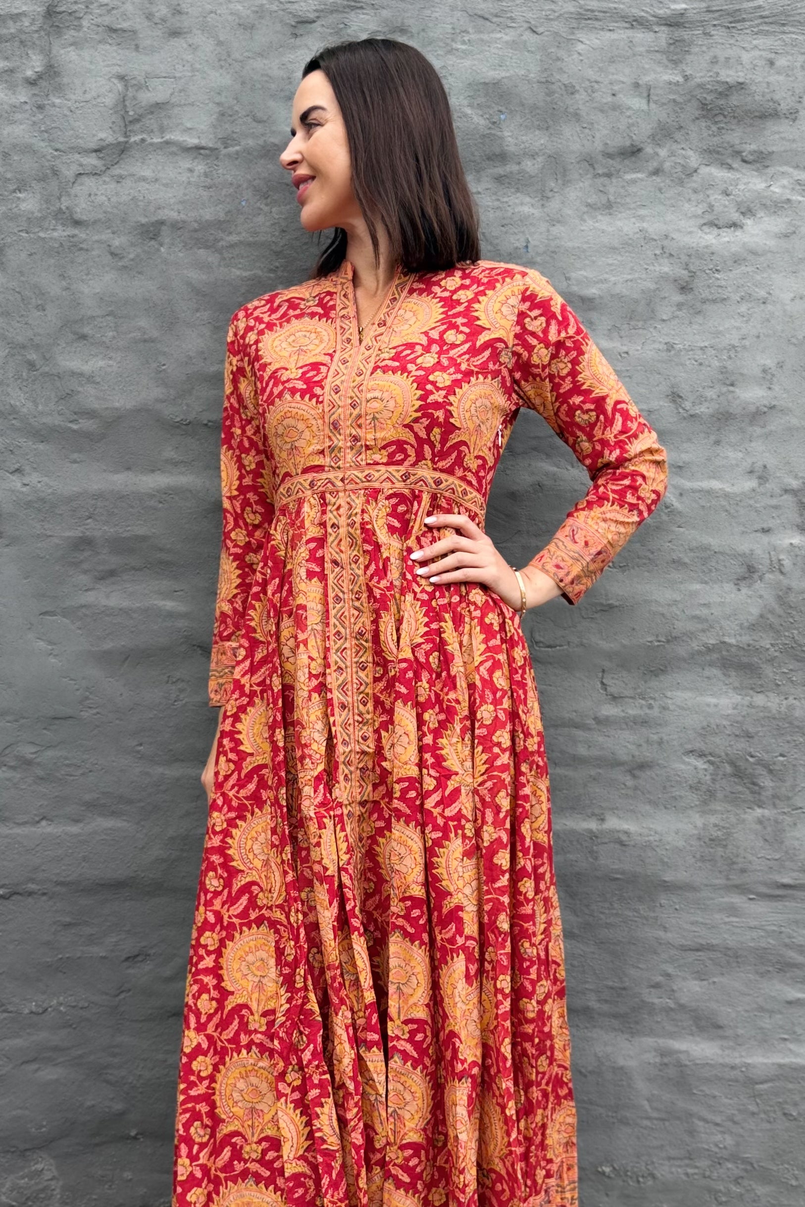 Mabel Dress In Ruby