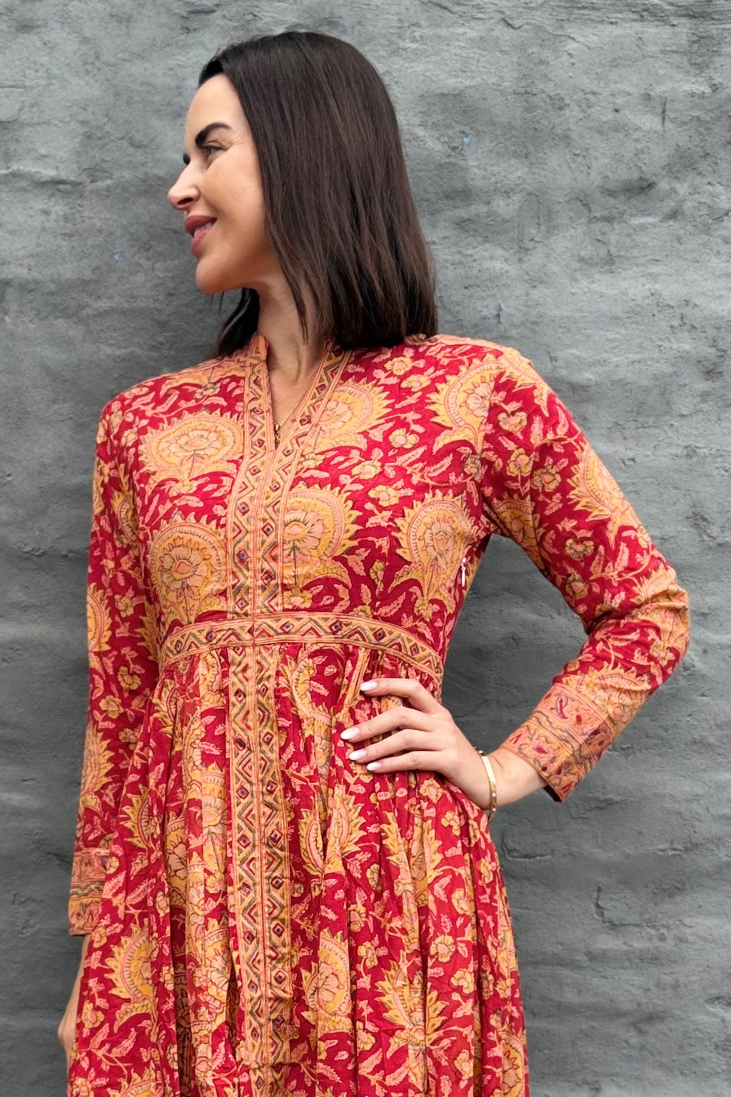 Mabel Dress In Ruby
