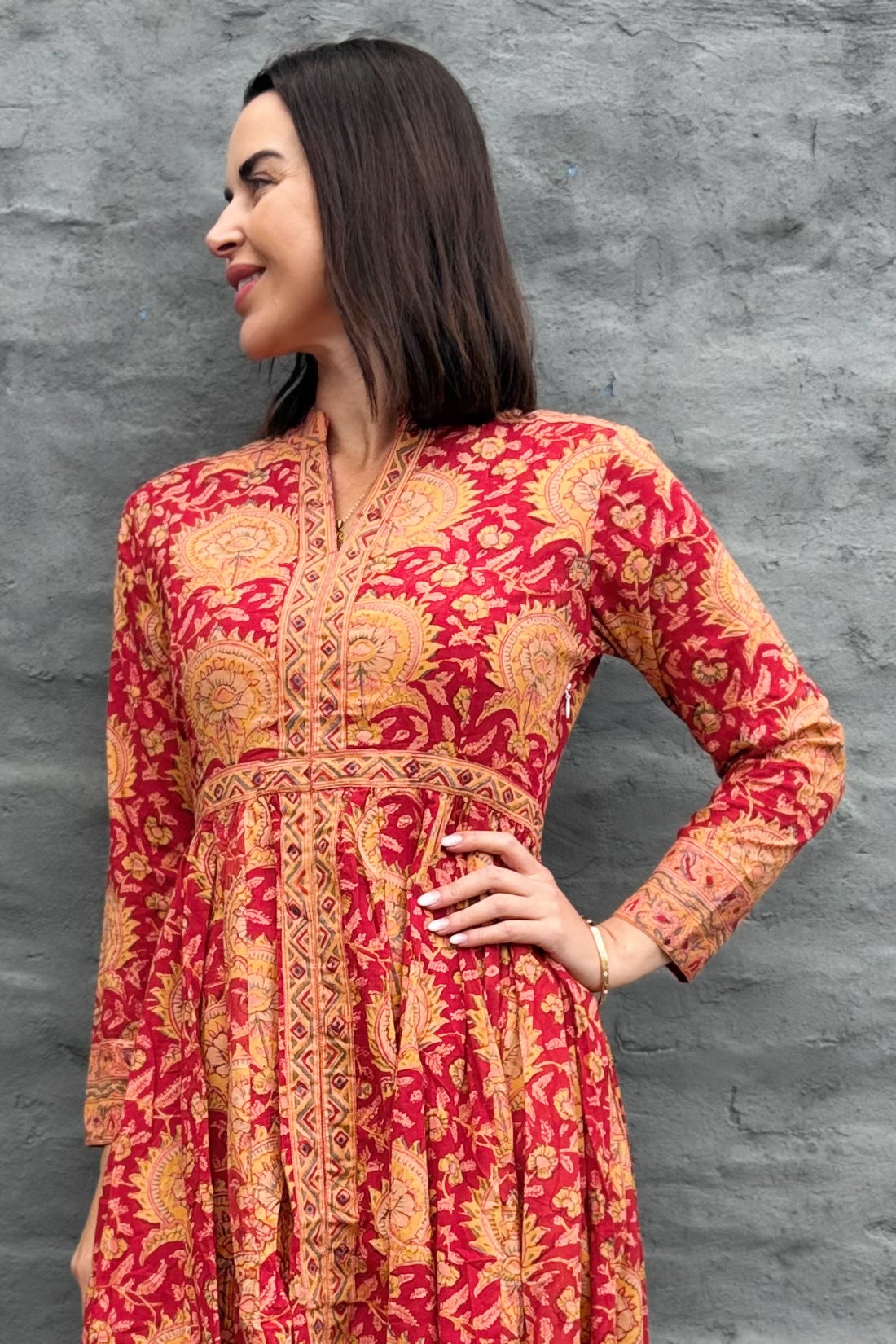 Mabel Dress In Ruby