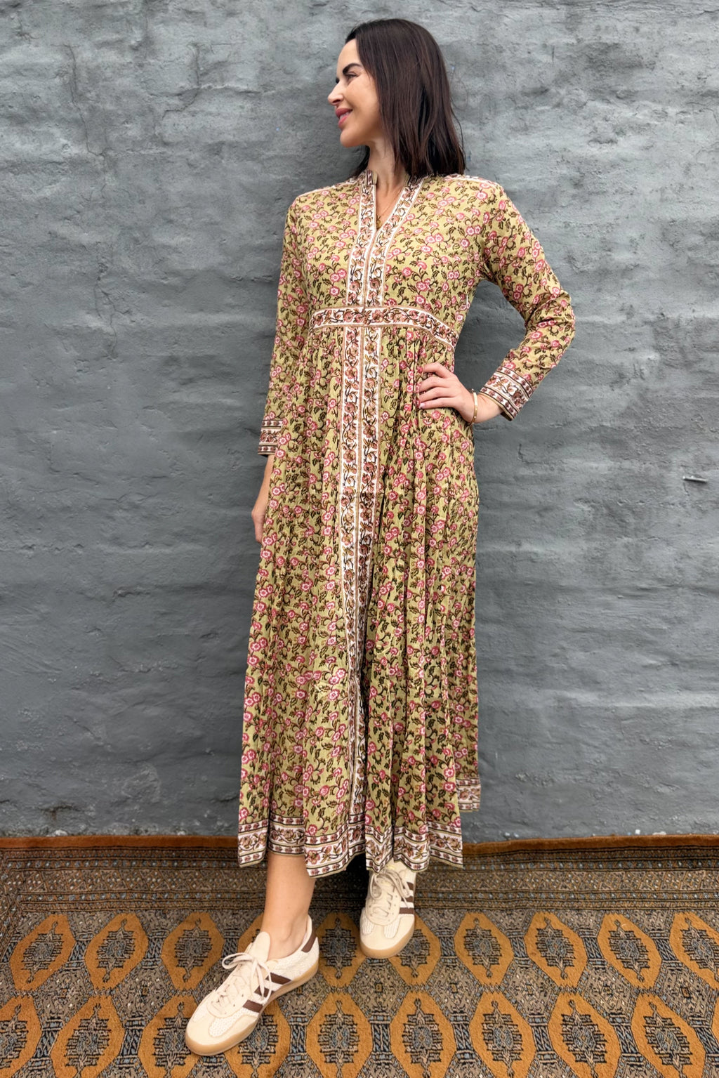 Mabel Dress In Sage Botanical
