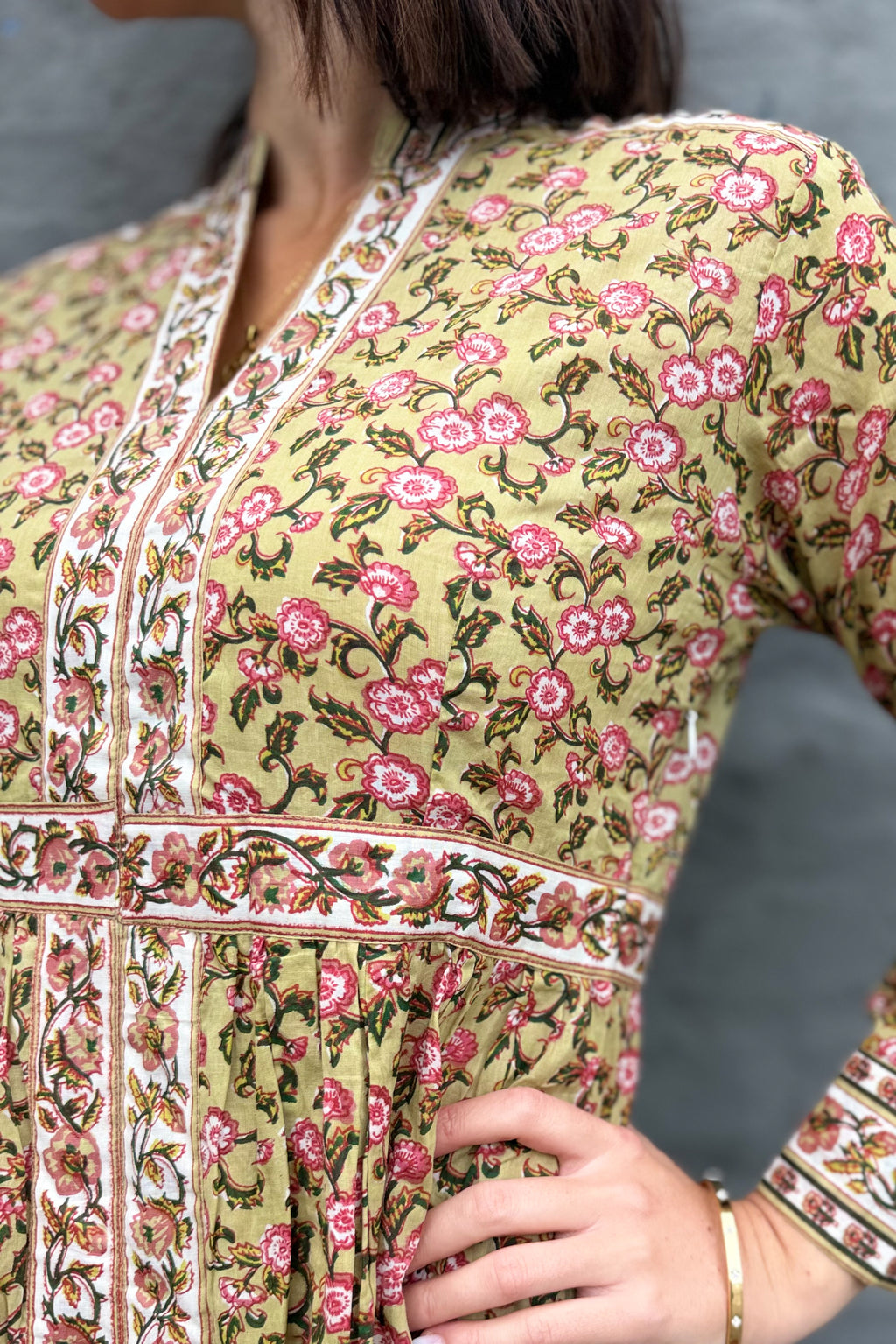 Mabel Dress In Sage Botanical