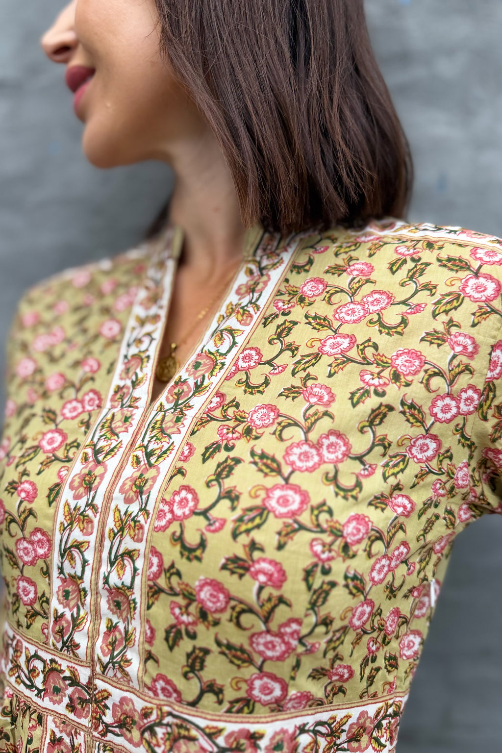 Mabel Dress In Sage Botanical