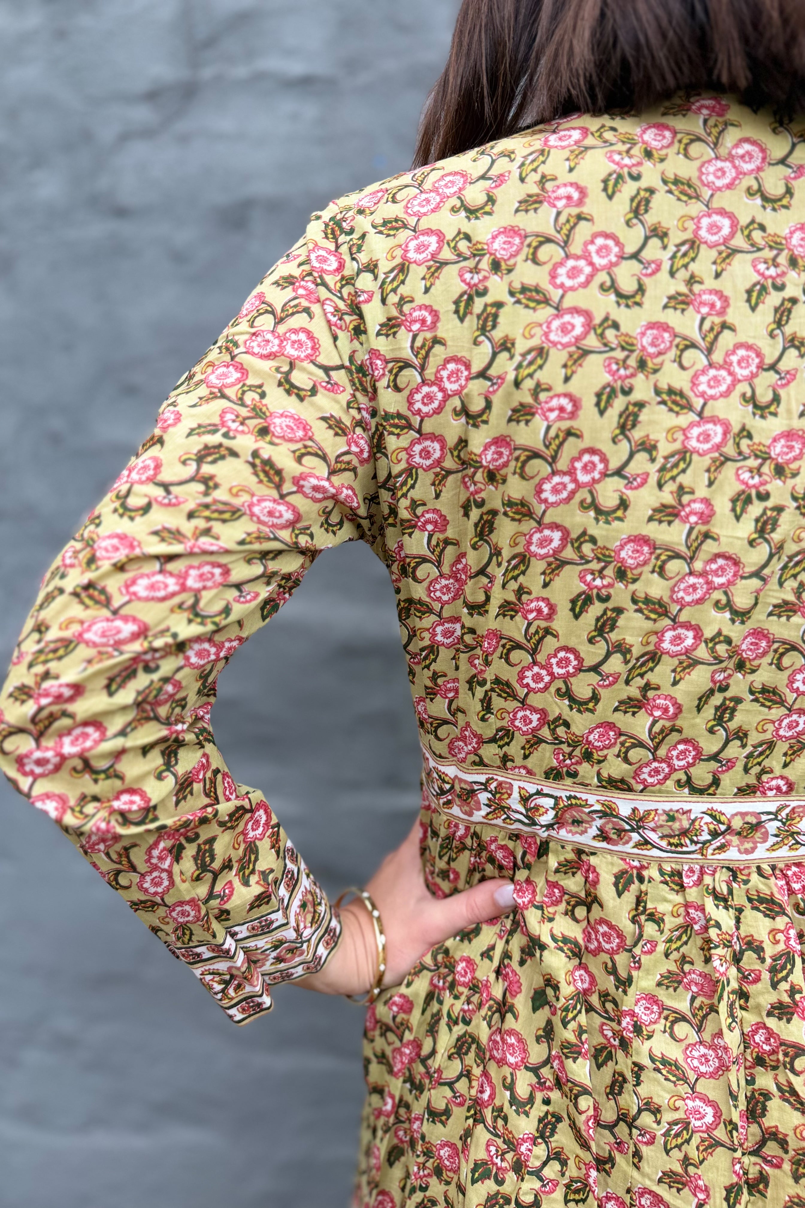 Mabel Dress In Sage Botanical