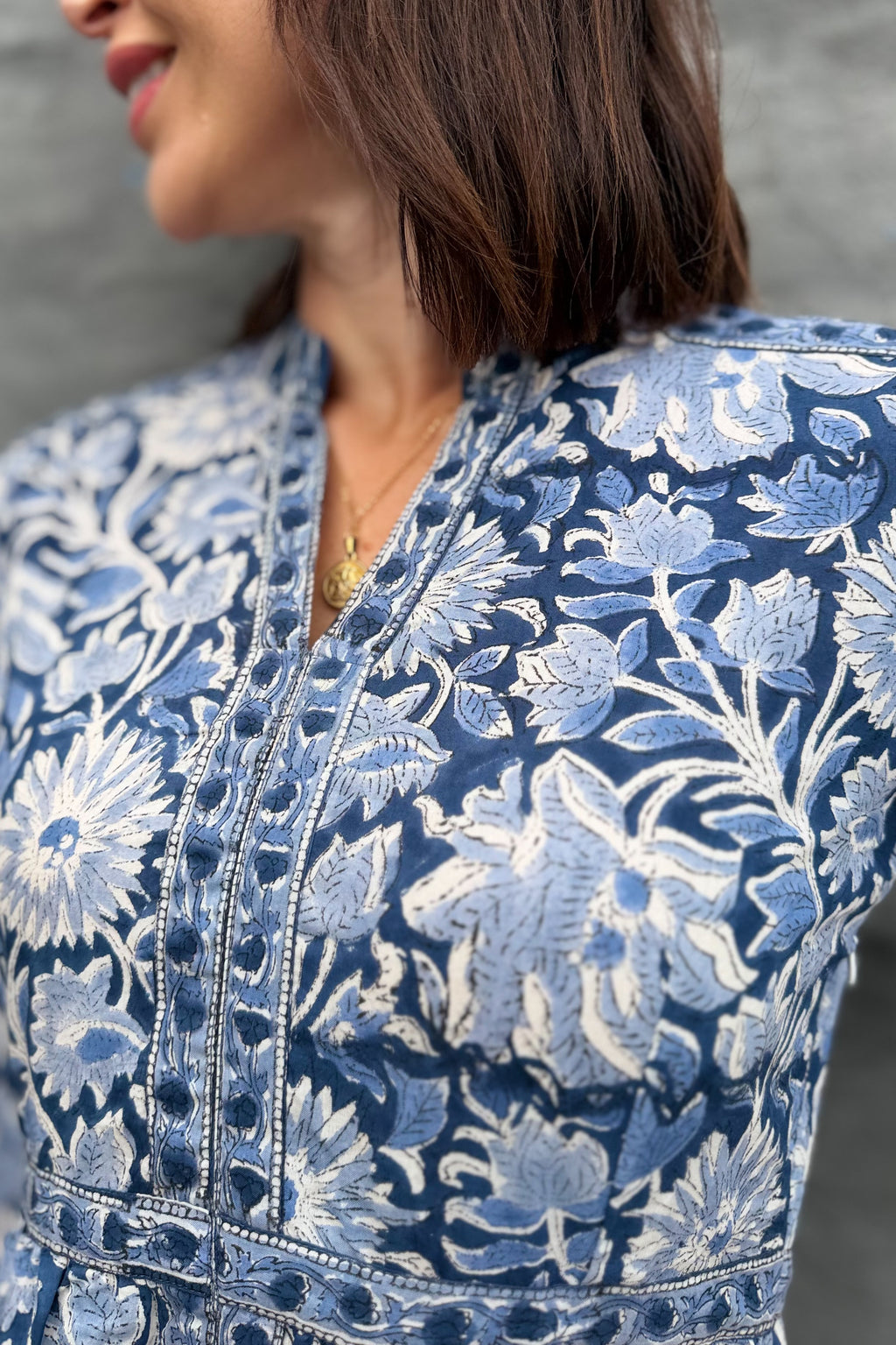 Mabel Dress In Indigo Floral