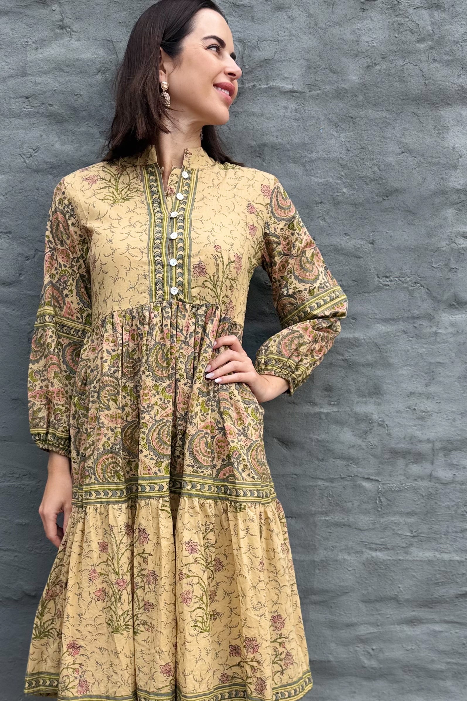 Betty Dress In Natural Sage