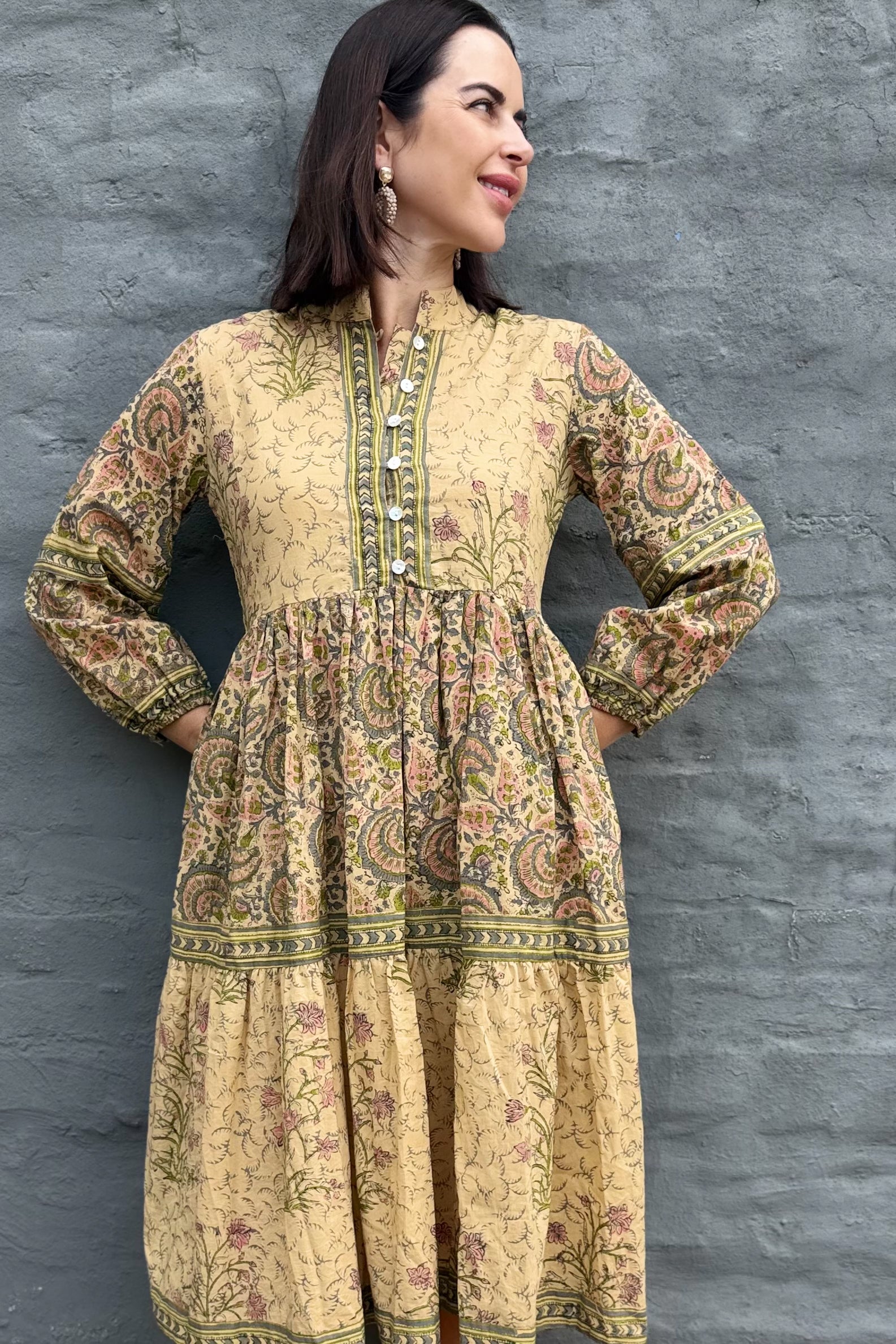 Betty Dress In Natural Sage