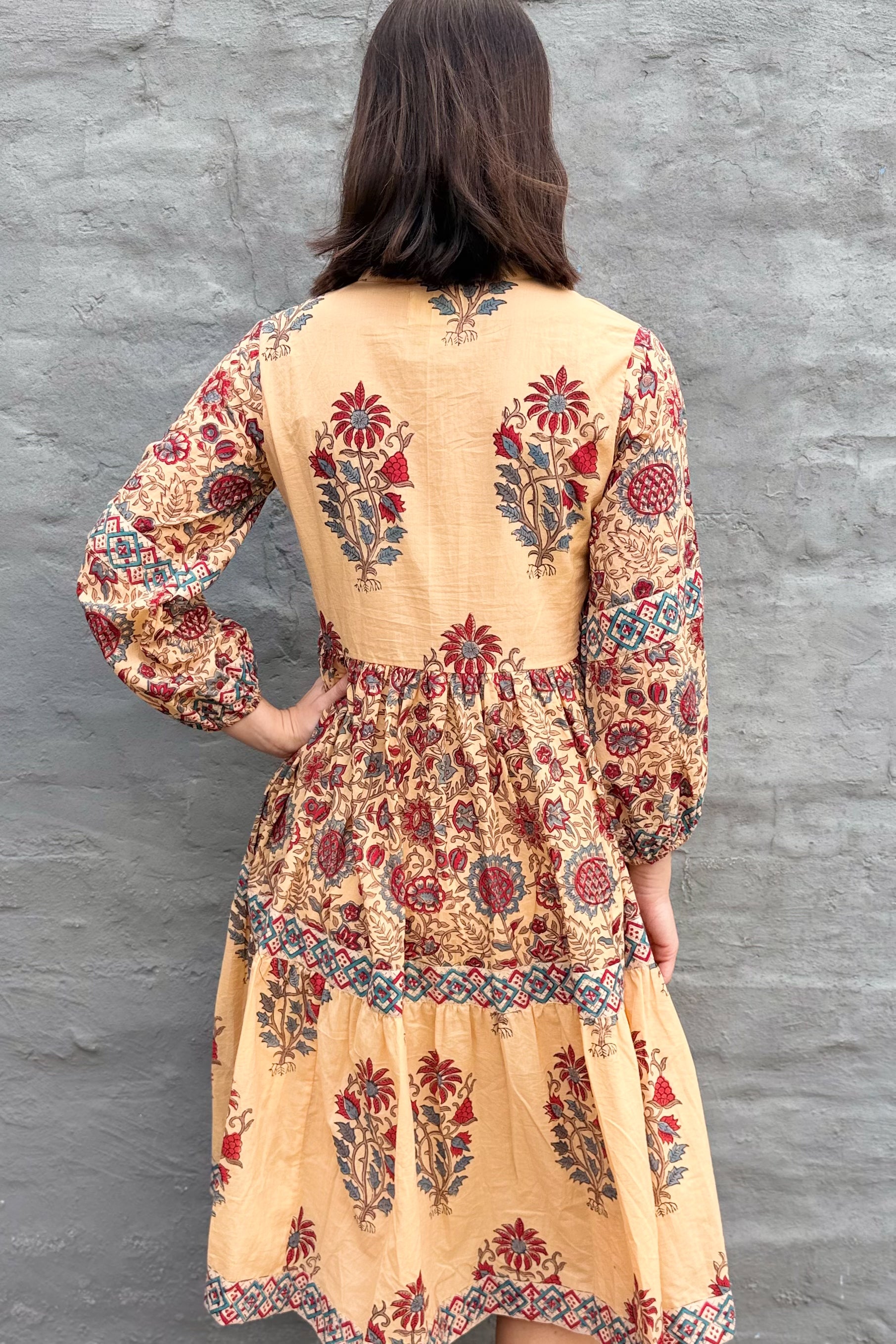 Betty Dress In Warm Ruby Floral