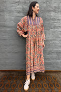 Delilah Dress In Peachy Pink Floral