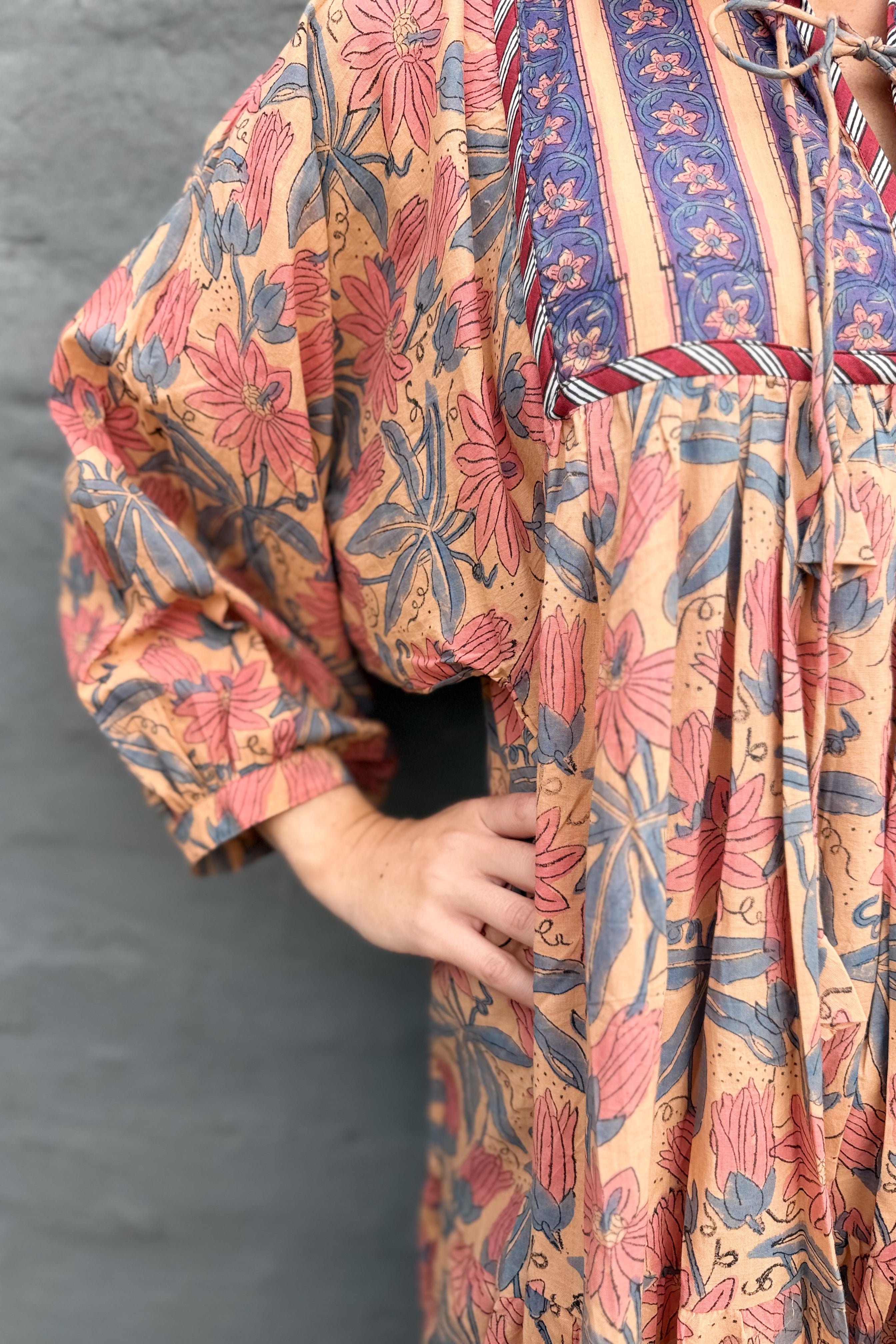 Delilah Dress In Peachy Pink Floral