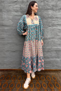 Delilah Dress In Sky & Rose