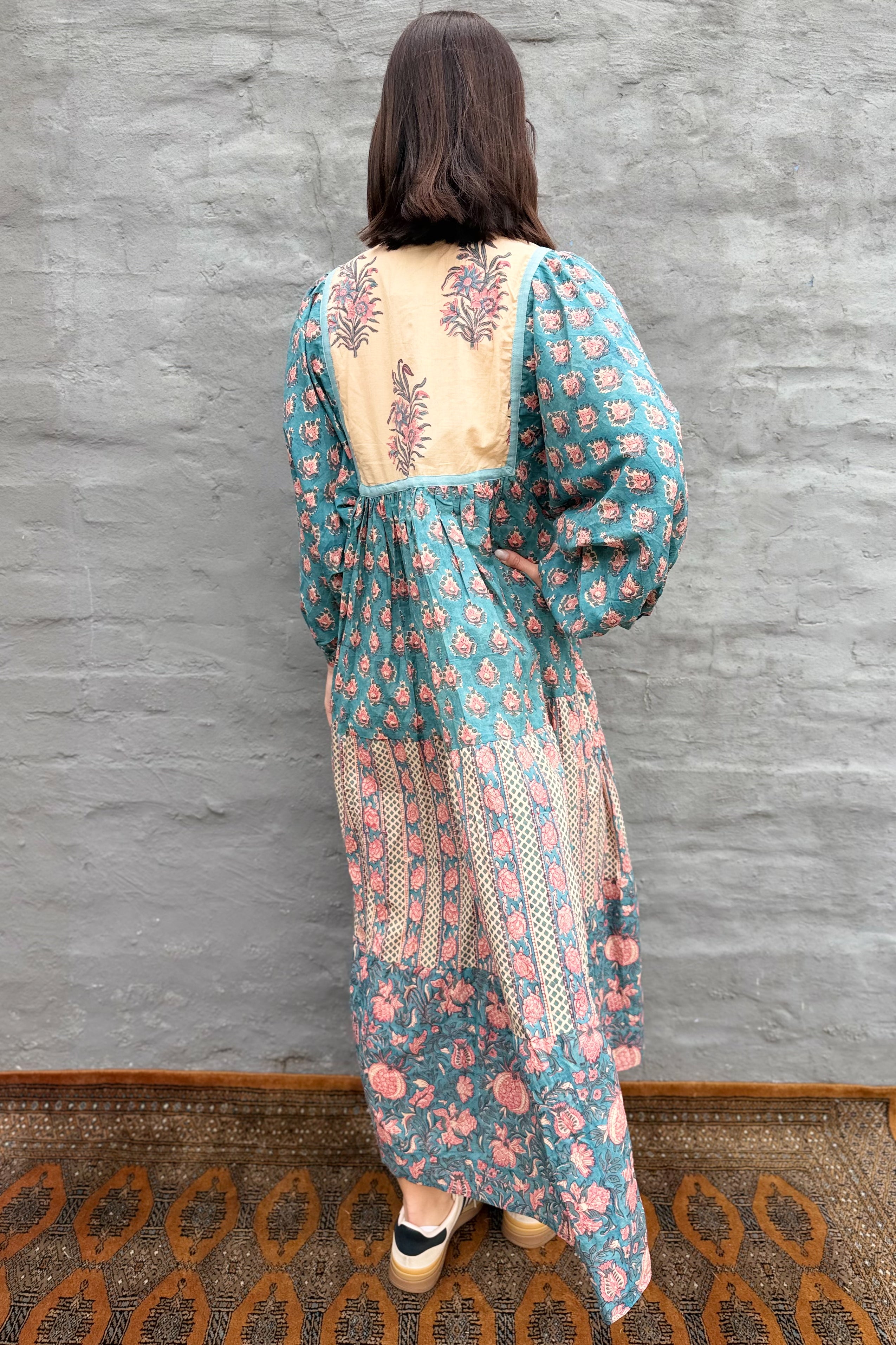 Delilah Dress In Sky & Rose