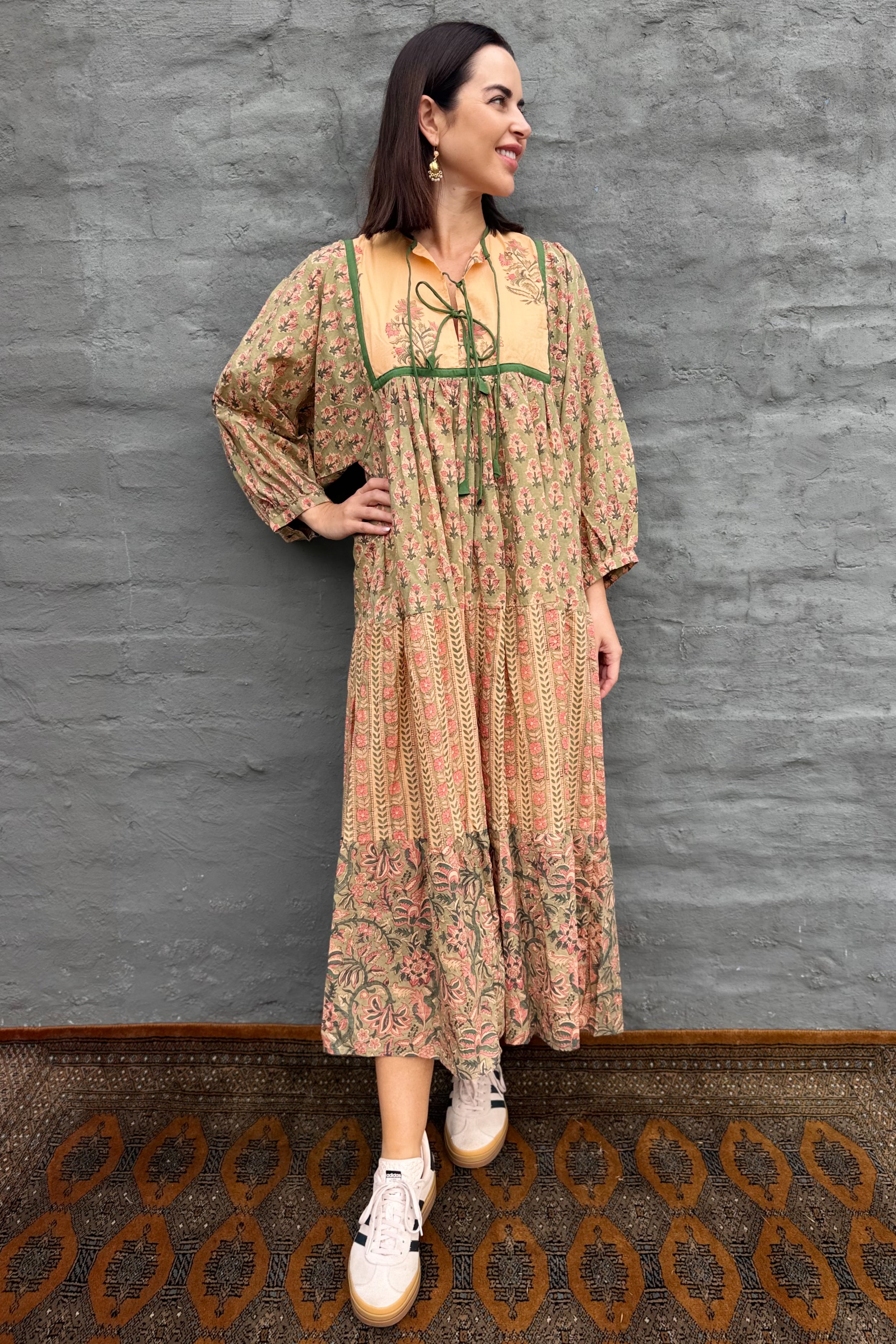 Delilah Dress In Warm Sage