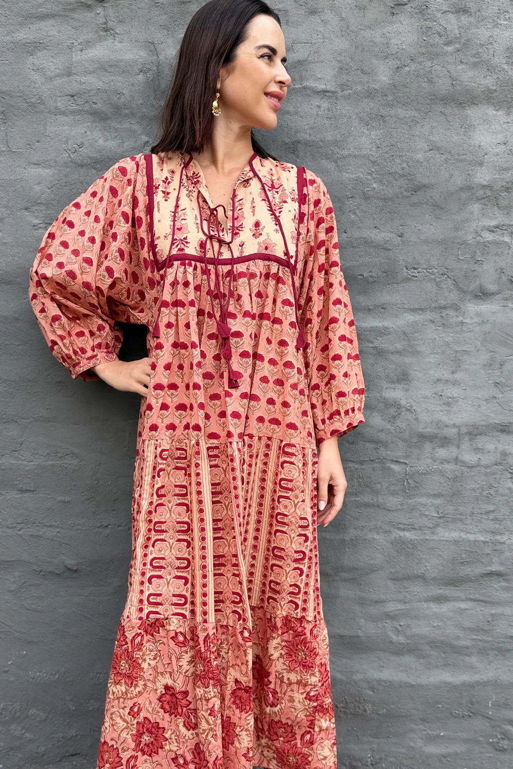 Delilah Dress In Warm Scarlet