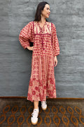 Delilah Dress In Warm Scarlet
