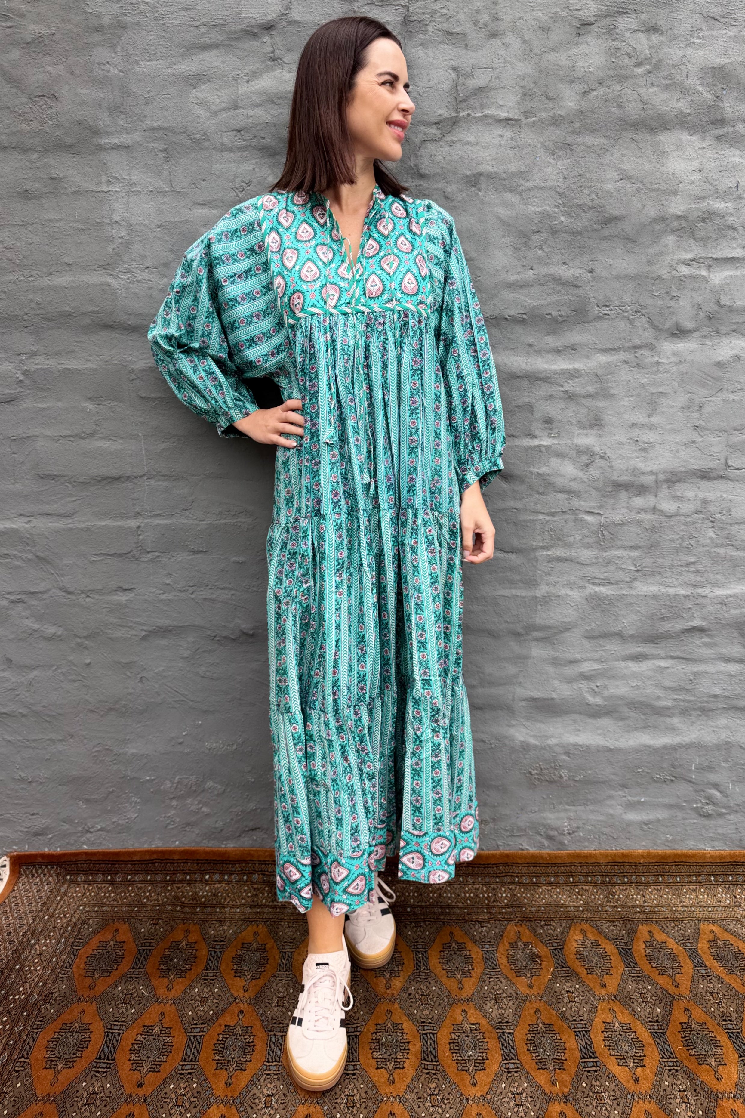 Delilah Dress In Turquoise