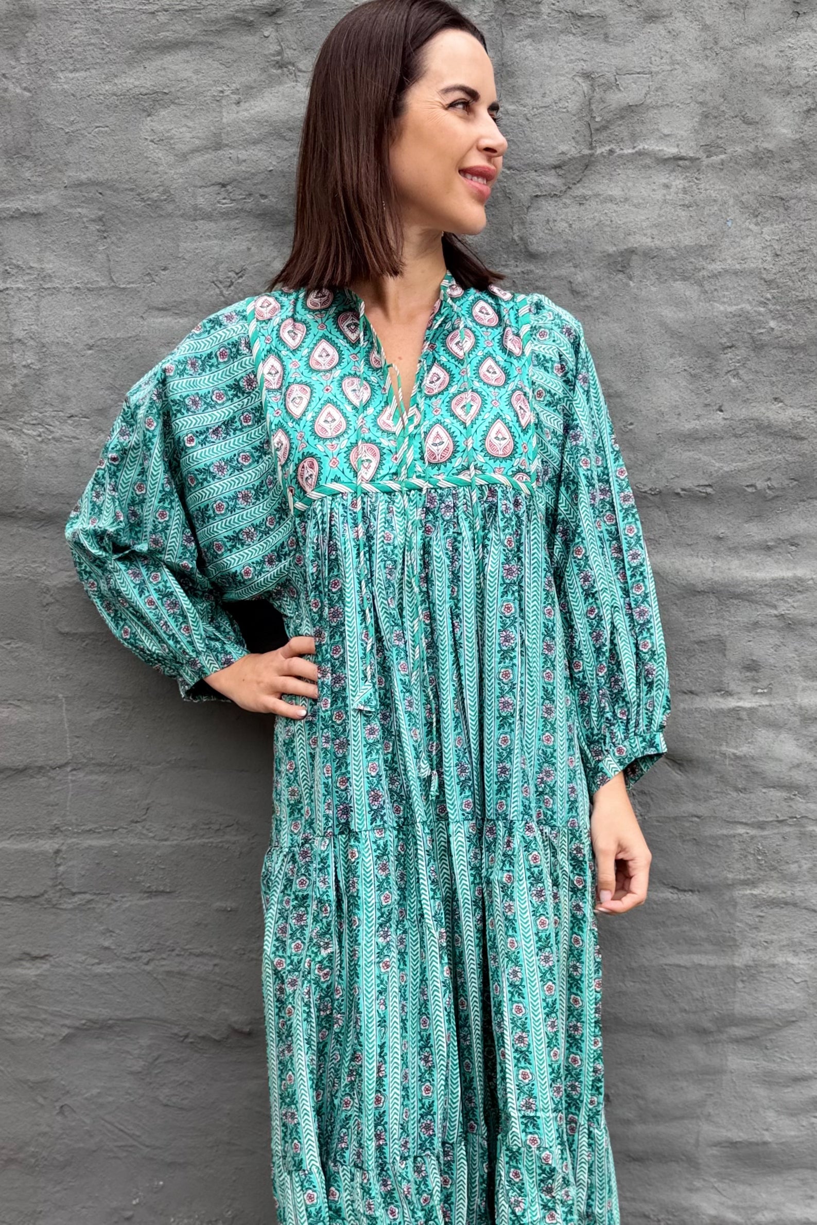 Delilah Dress In Turquoise