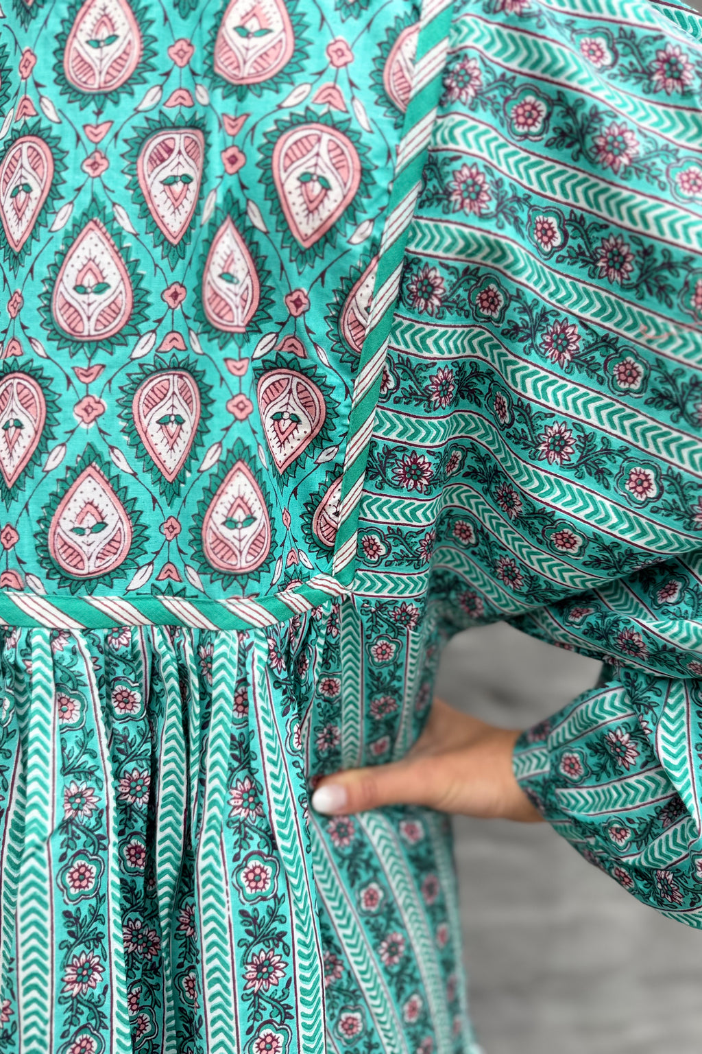 Delilah Dress In Turquoise