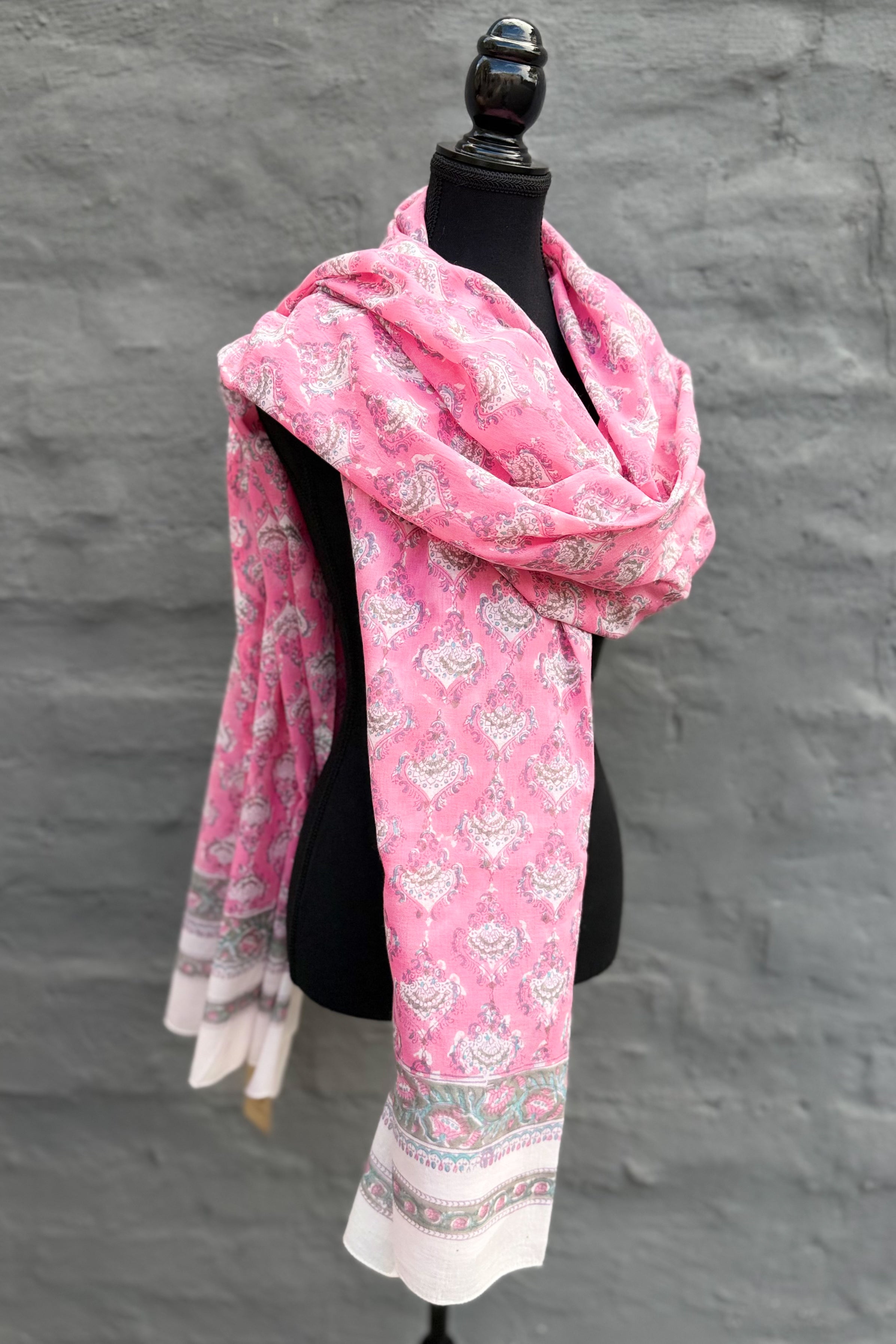 Cotton Dupatta In Pirouette Pink