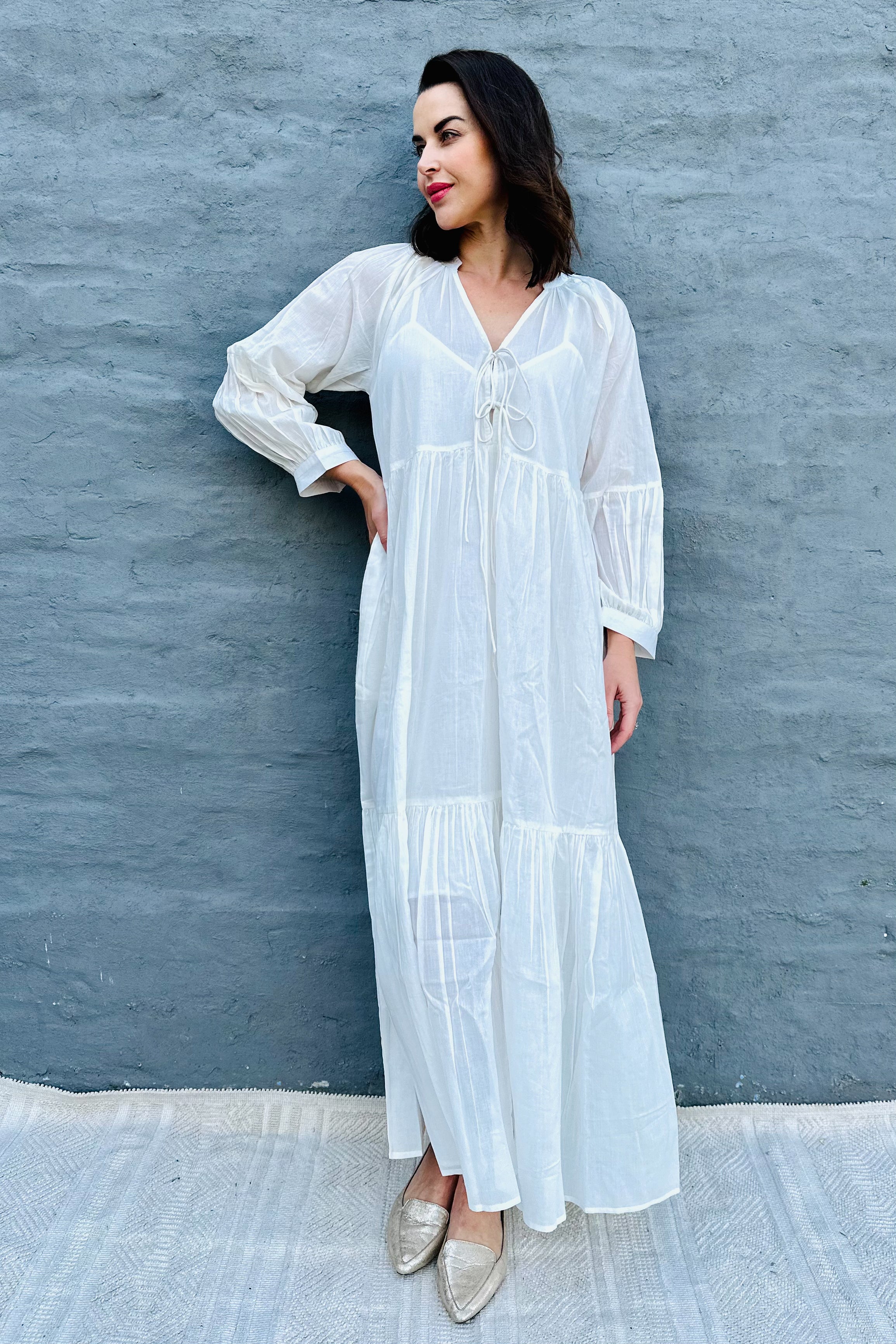 Hanna Maxi Dress In Milk