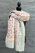 Cotton Scarf In Golden Fuchsia Lily