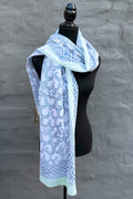 Cotton Scarf In Fresh Lime & Blue