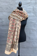 Cotton Scarf In Earthy Kaleidoscope