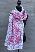 Cotton Scarf In Burgundy Botanical