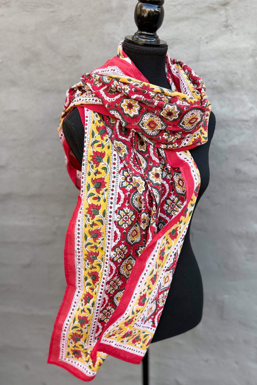 Cotton Scarf In Moroccan Ruby
