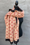 Cotton Scarf In Rust Geometric
