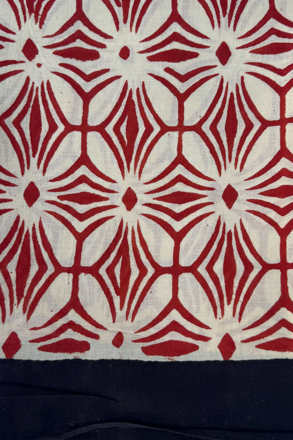 Cotton Scarf In Rust Geometric