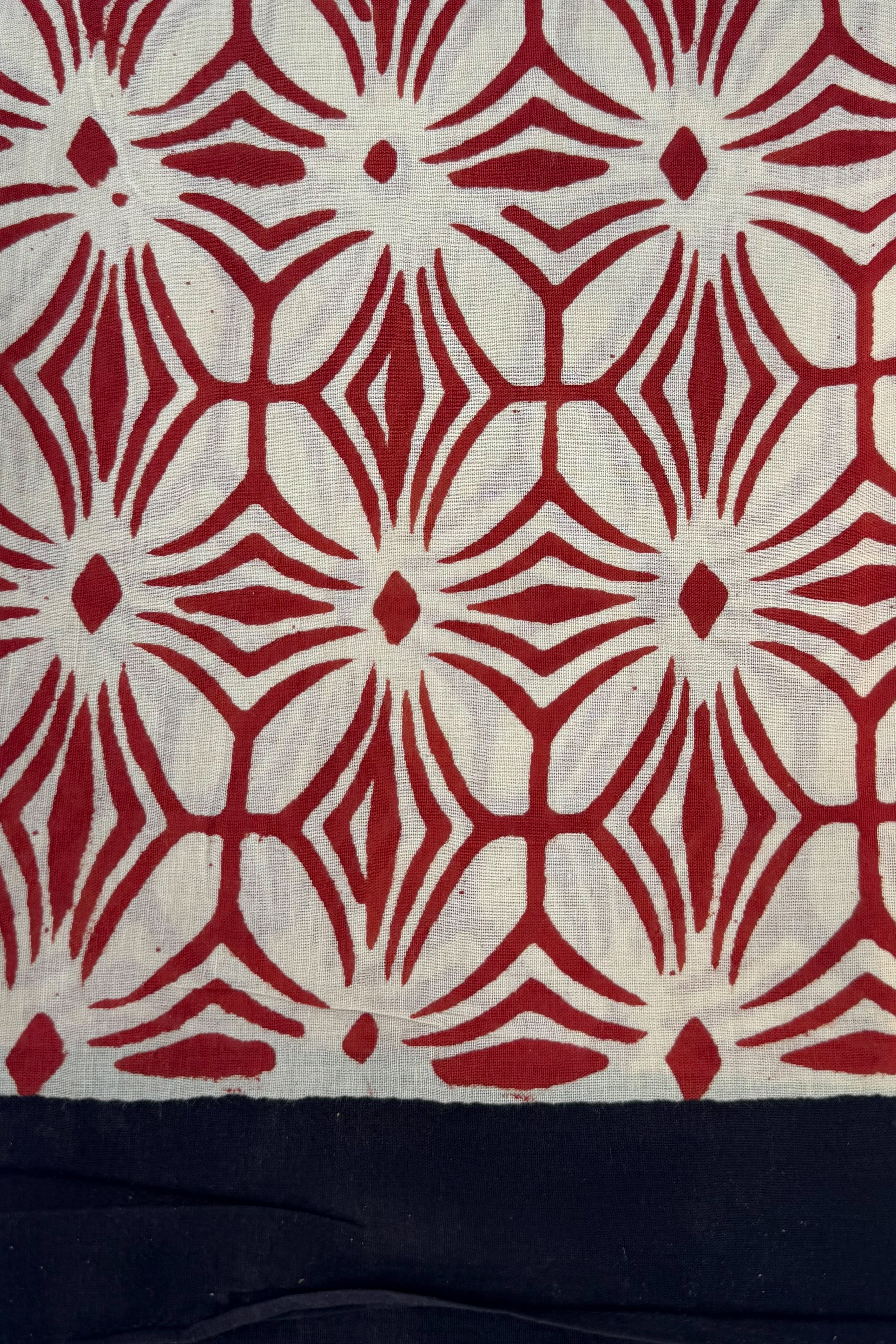 Cotton Scarf In Rust Geometric