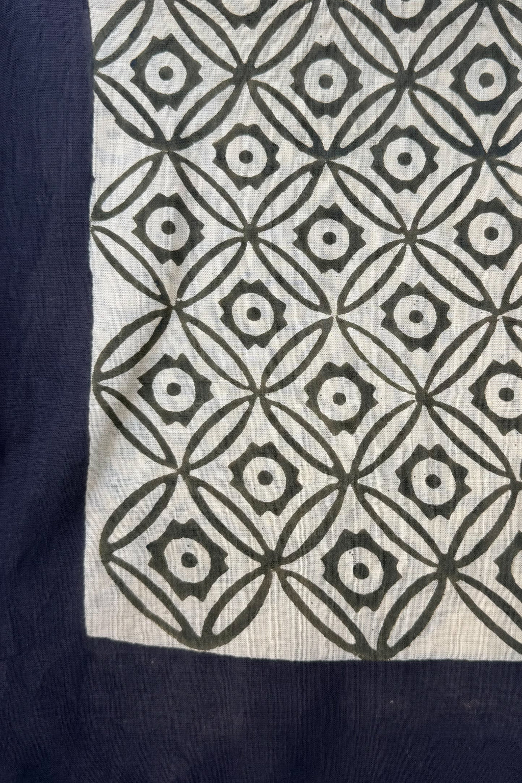 Cotton Scarf In Black Geometric