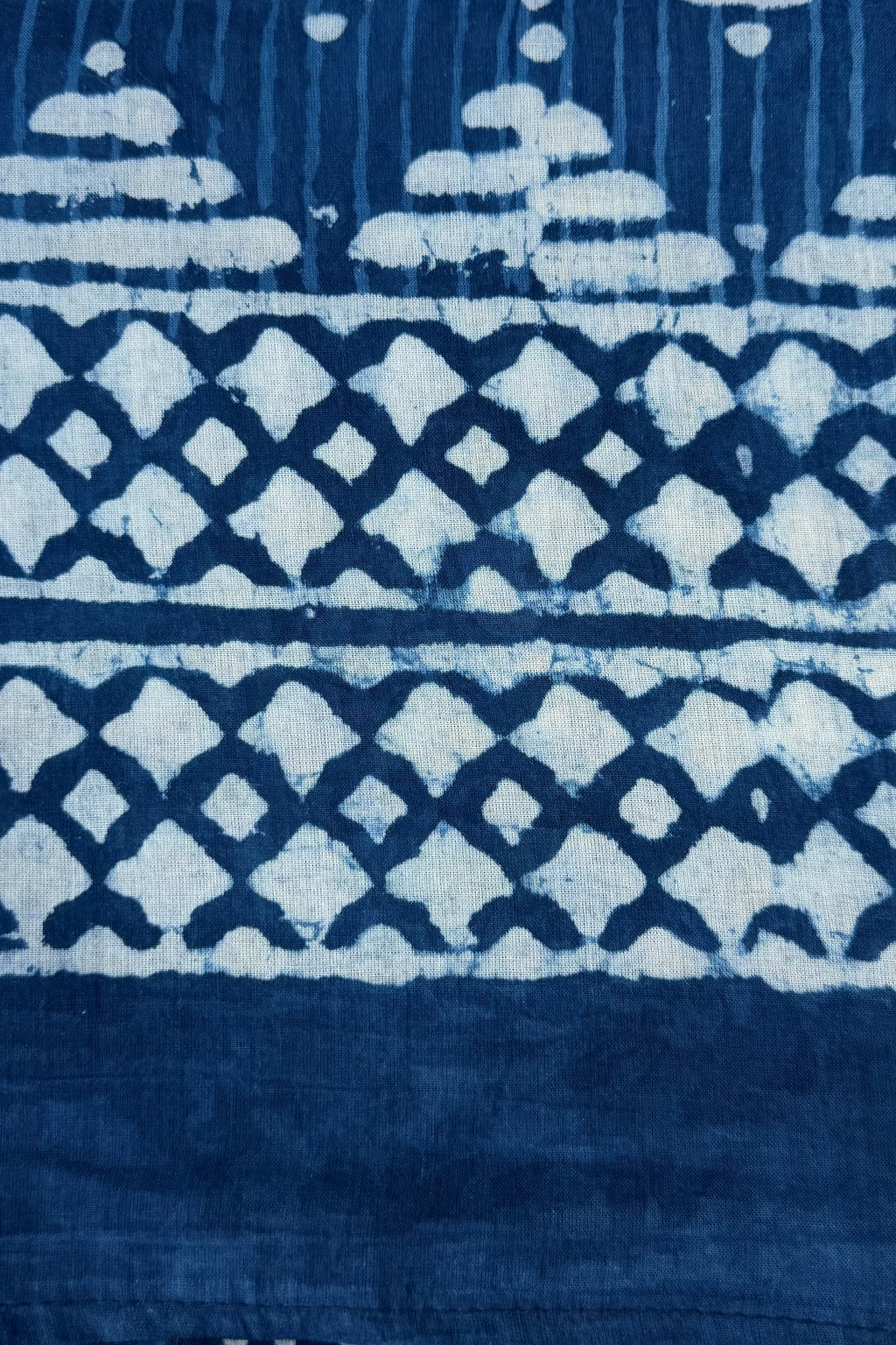 Cotton Scarf In Tribal Indigo