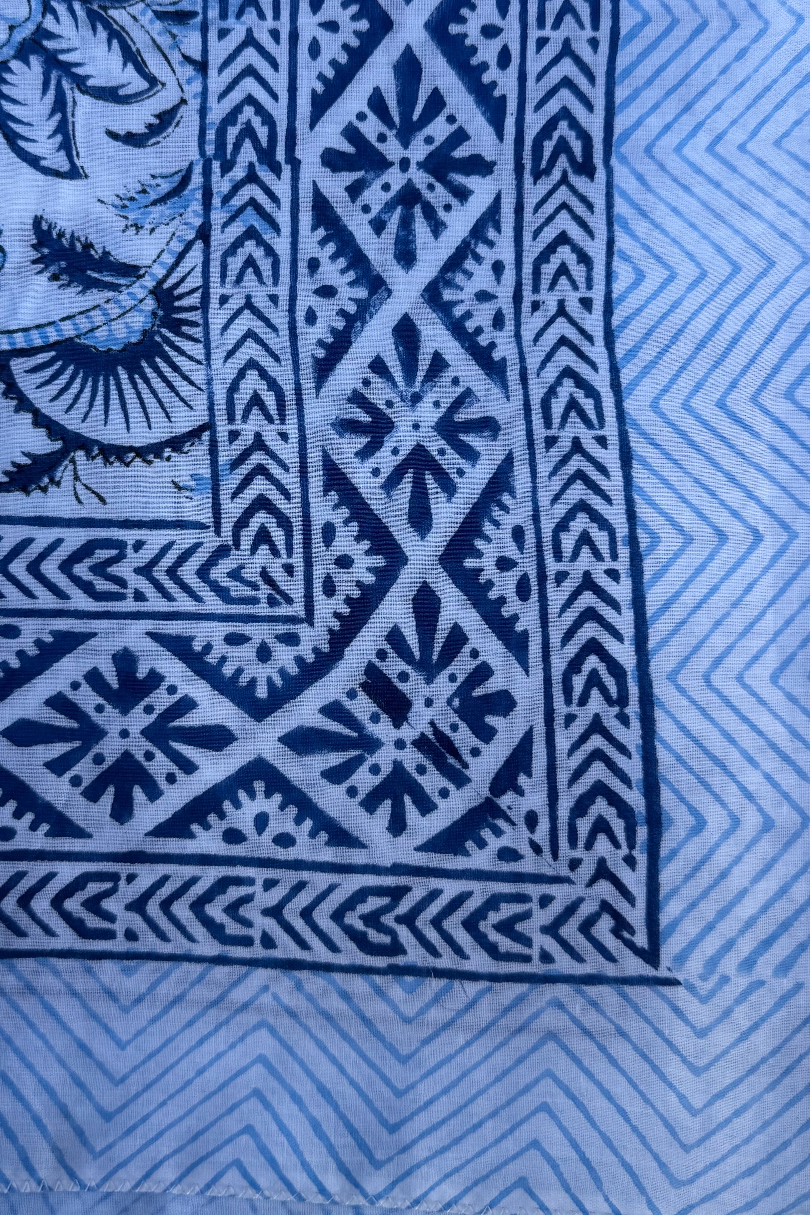 Cotton Scarf In Shades Of Blue