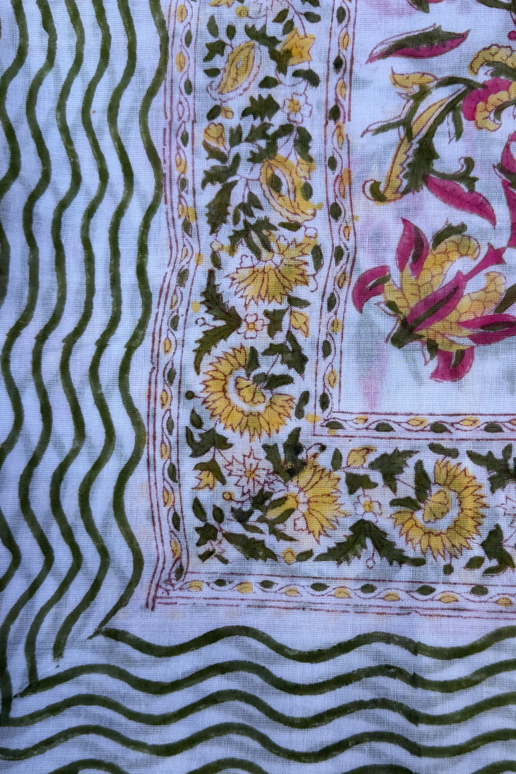 Cotton Scarf In Golden Fuchsia Lily