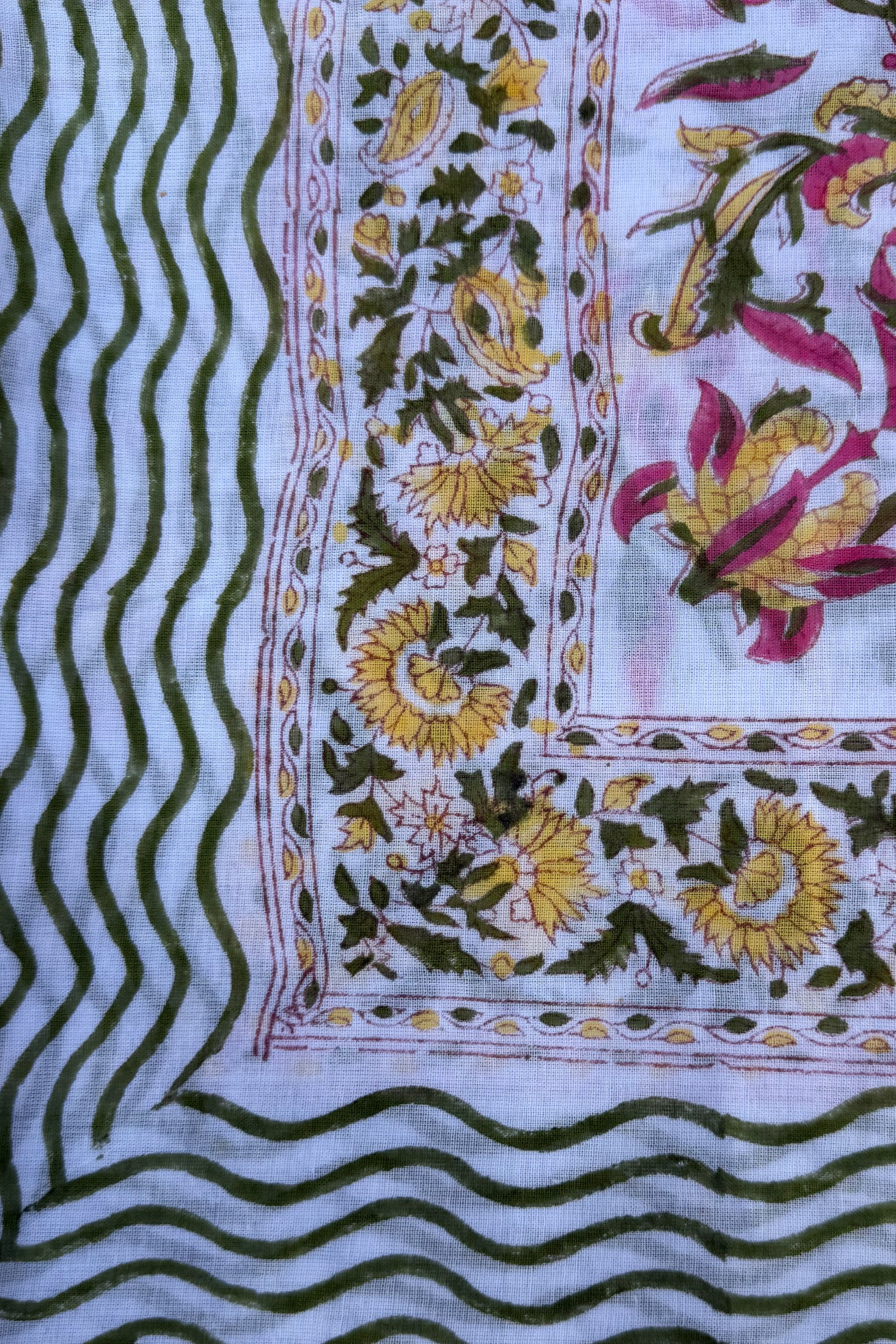 Cotton Scarf In Golden Fuchsia Lily