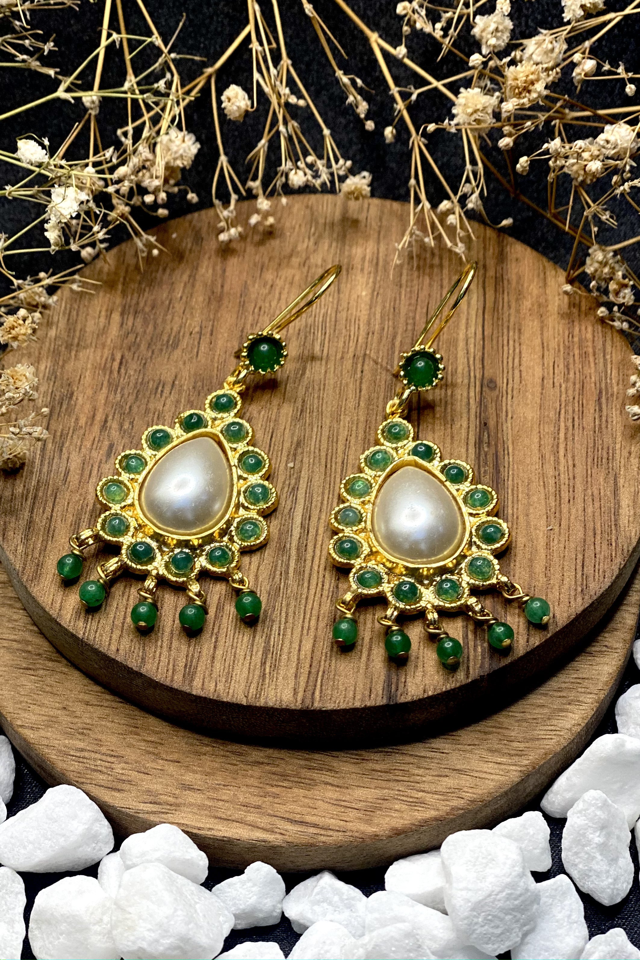 Farida Earrings In Green