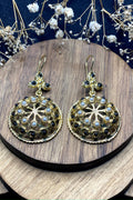 Vanita Earrings In Black & Pearl
