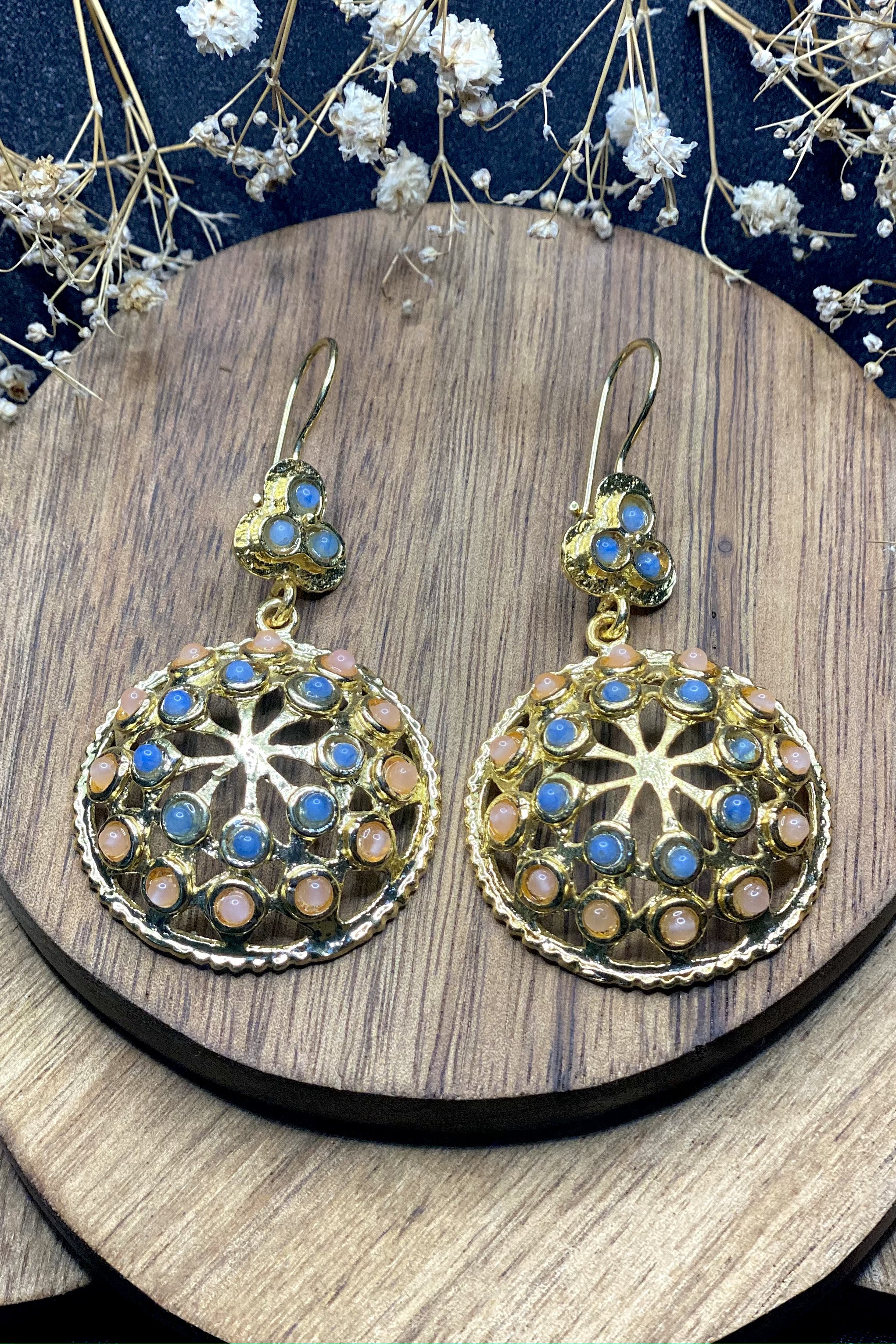 Vanita Earrings In Pink & Blue